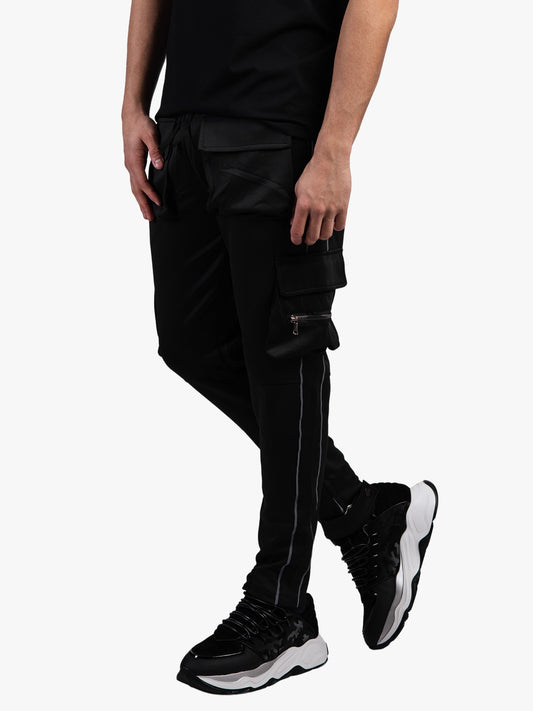 THE AGIS TRACK CARGO PANTS - BLACK